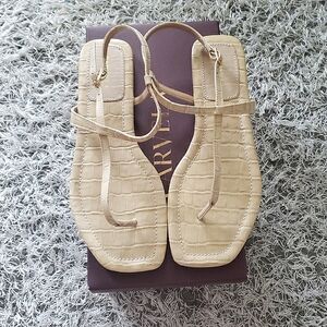 Carvela Nude Color Croc Print Sandals, Size 8.5/39